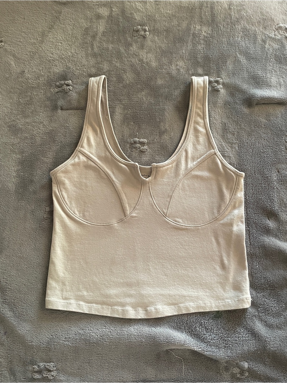Abercrombie & Fitch Cream Scoop-Style Crop Tank